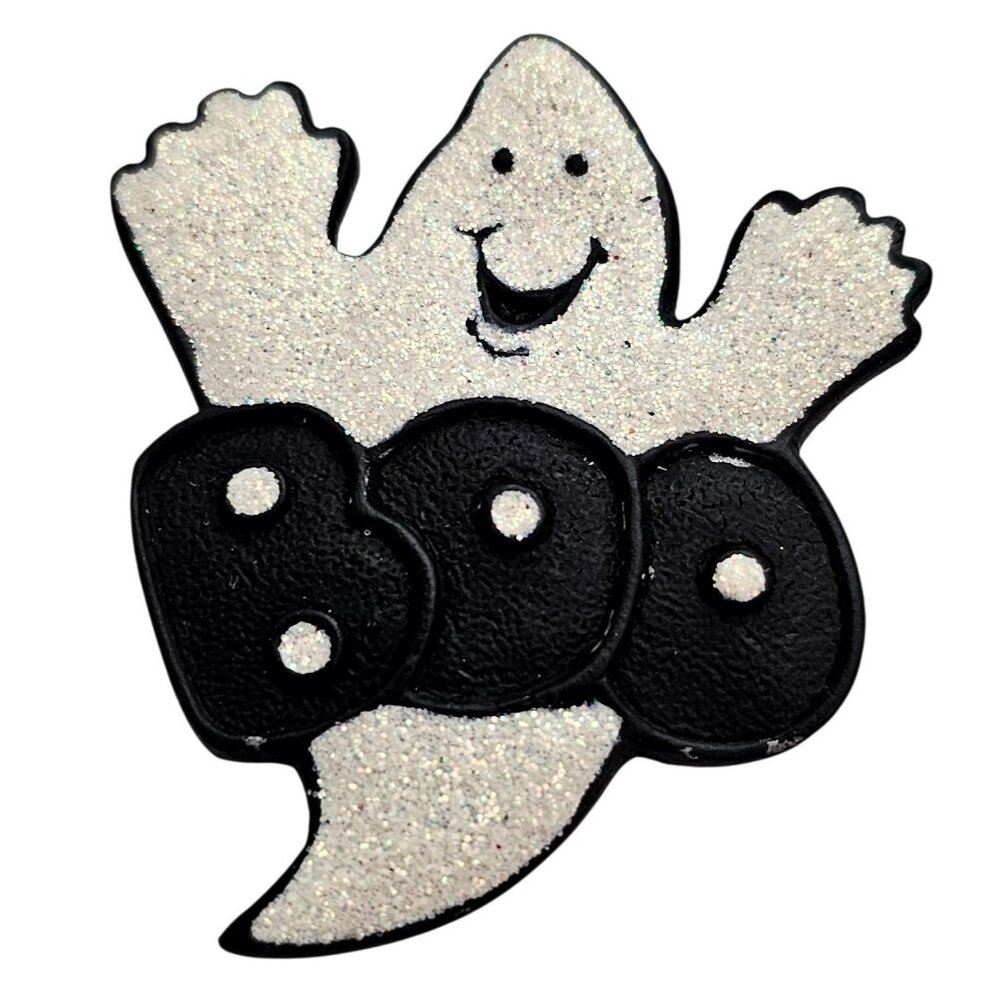 Boo Ghost Brooch Numbered Glittery Sparkle Pin C977